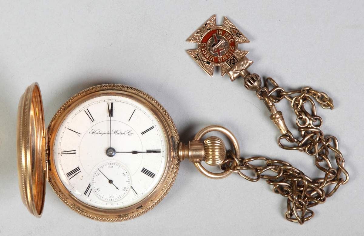 Hampton Watch Co 14k Gold Pocket Watch Cottone Auctions