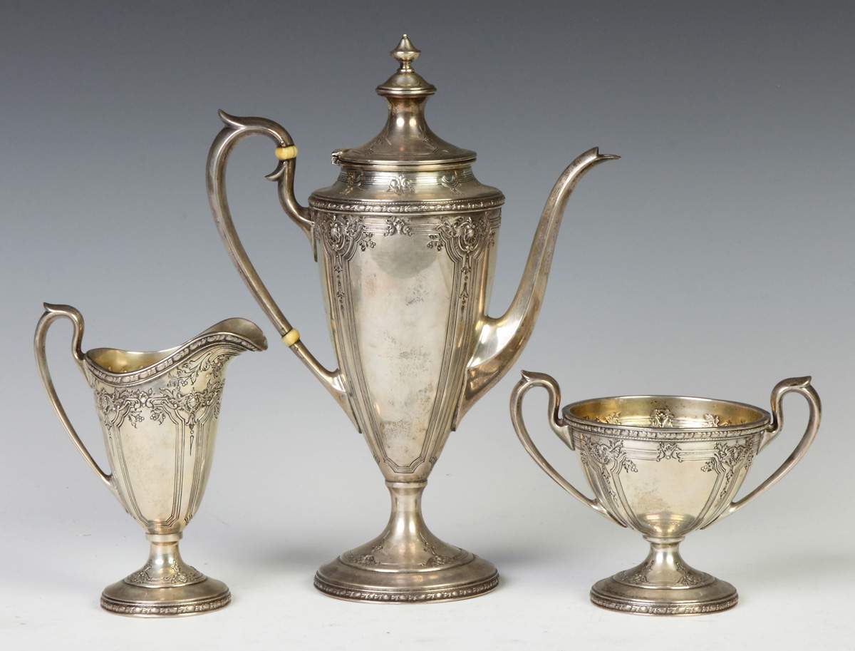 Three Piece Sterling Silver Tea Set | Cottone Auctions