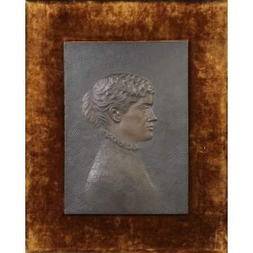 J. Guernsey Mitchell (Rochester, NY, 1854-1921) Bronze Plaque of a woman