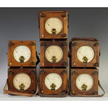 Group of Seven Chauvin & Arnoux Ohms Meters