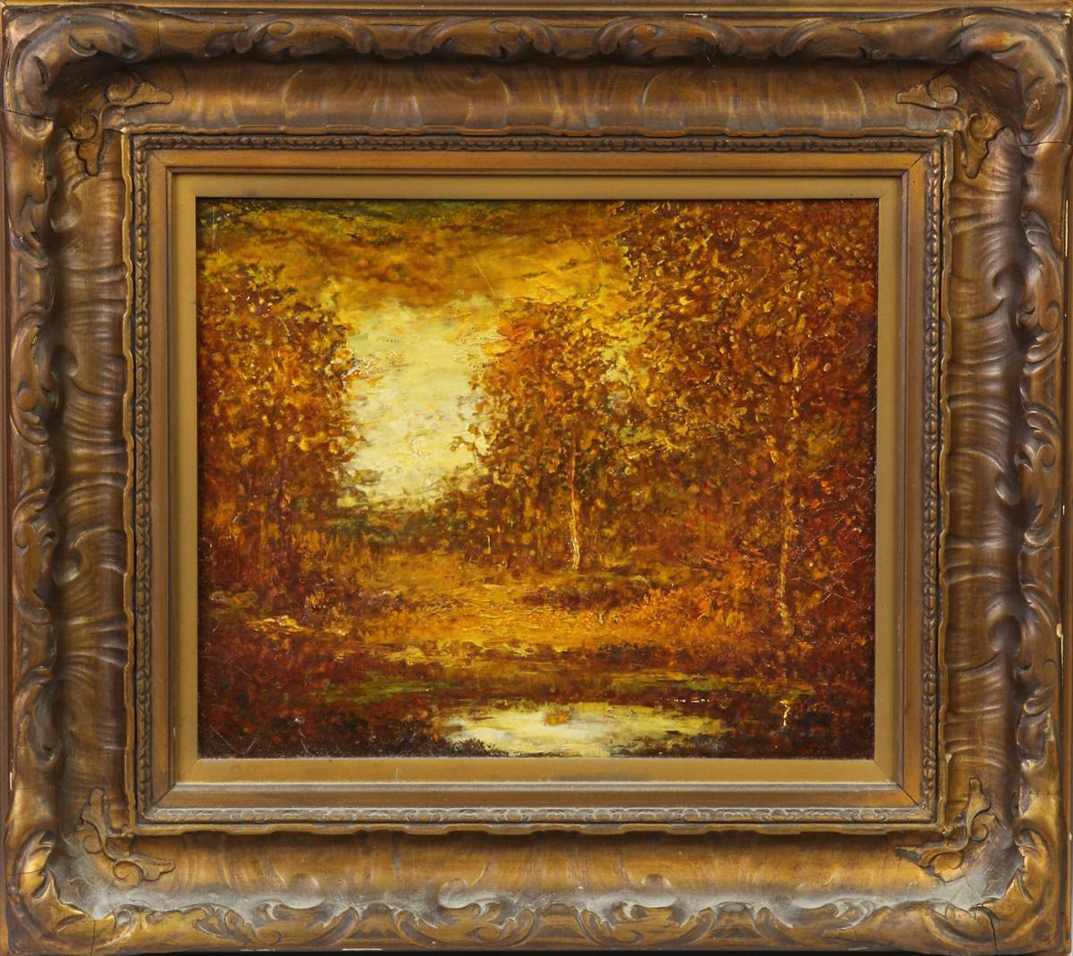 Hudson Mindell Kitchell (American, 1862-1944) Autumn landscape w/stream ...