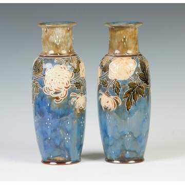 Pair of Hand Painted Royal Doulton Vases