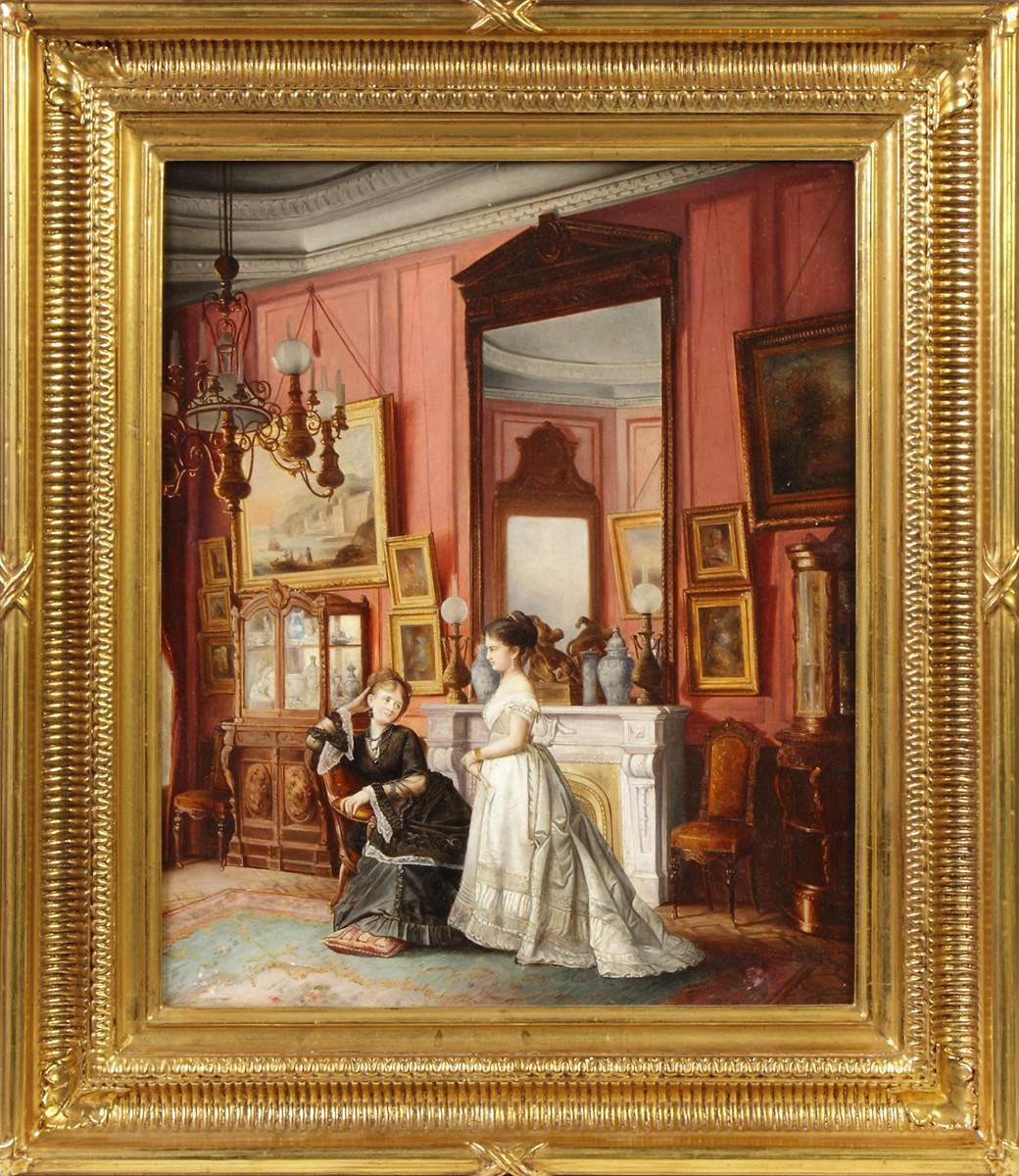 19th cent. English Victorian Parlor Scene | Cottone Auctions