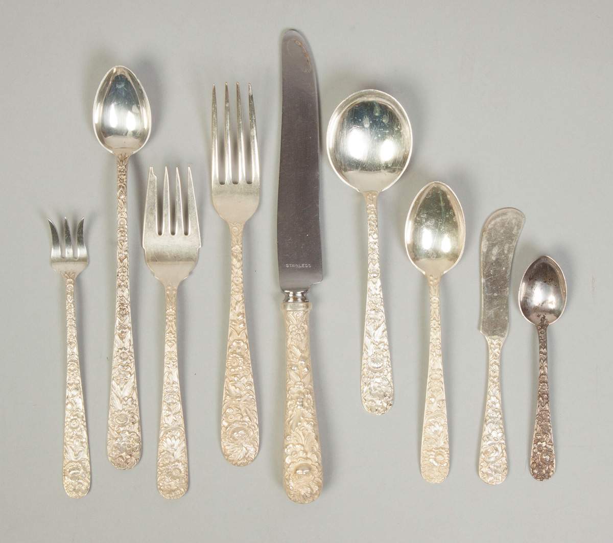 S. Kirk & Son Sterling Silver Flatware Repousse Pattern Cottone