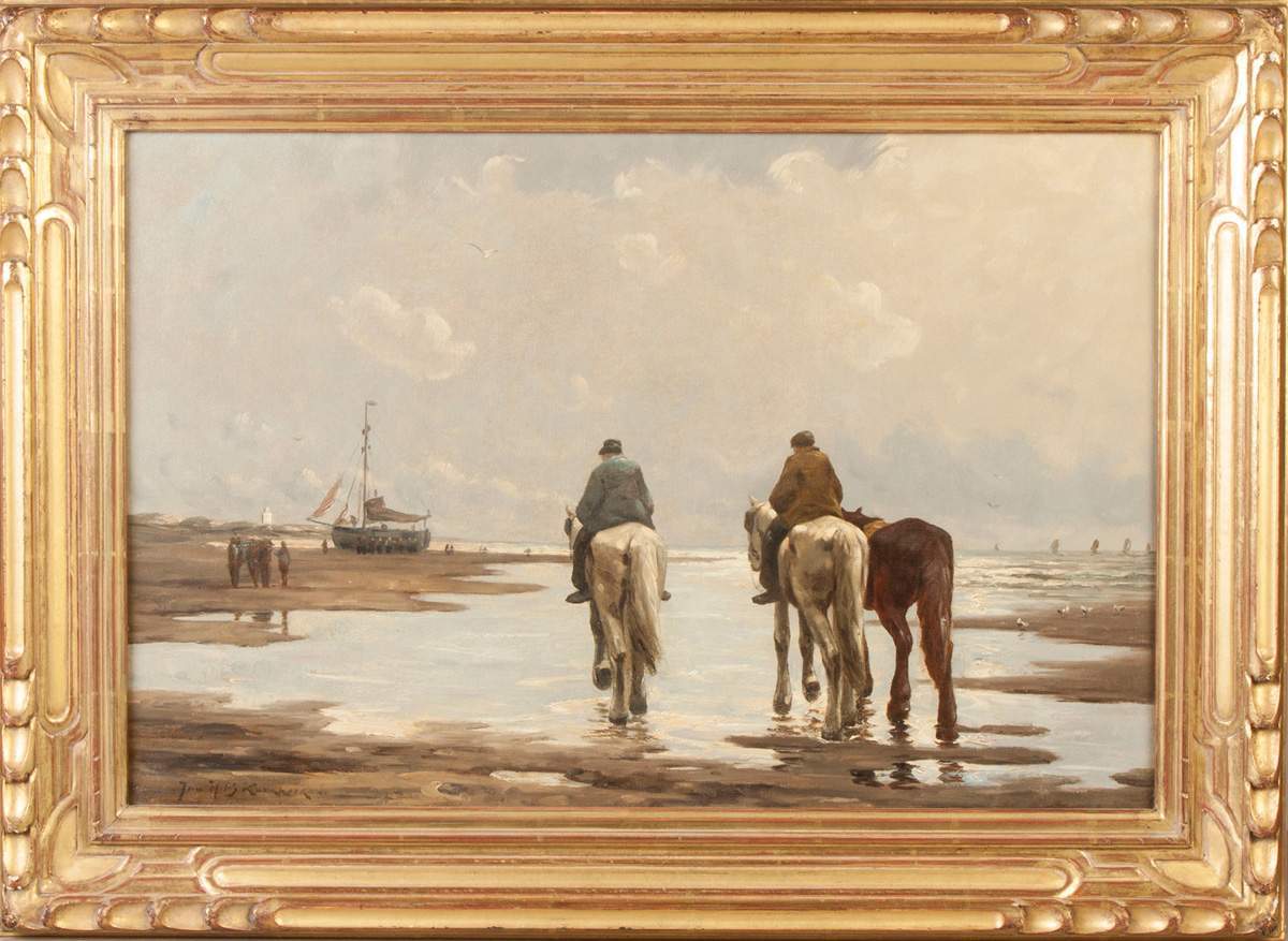 Johannes Hermanus Barend Koekkoek (Dutch, 1840-1912) Horses On Beach ...