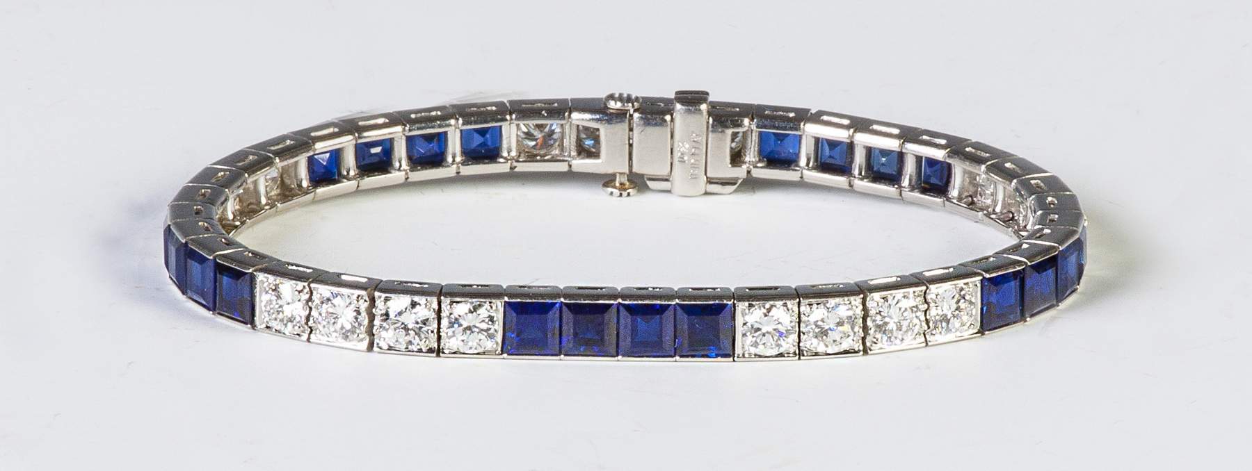 Platinum, Diamond & Sapphire Bracelet | Cottone Auctions