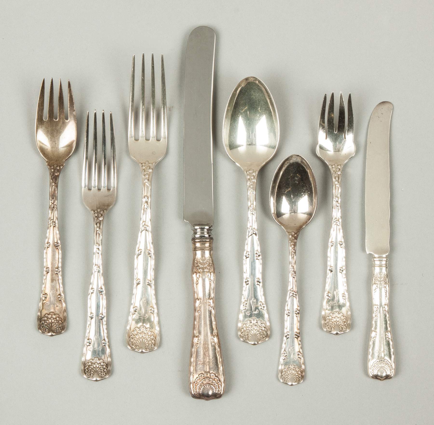 Tiffany & Co. Sterling Silver Flatware Wave Edge Pattern Cottone